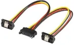 PREMIUMCORD Power splitter for HDD SATA - 2x SATA angled 90&deg;