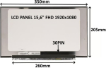 SIL LCD PANEL 15.6" FHD 1920x1080 30PIN MATT IPS / WITHOUT HANDLES