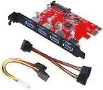 V&otilde;rgukaart Inateck USB 3.0 PCIe Karte 4 Anschl&uuml;sse 15 pin SATA