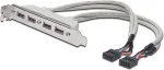Assmann DIGITUS USB Slotblechkabel, 4x Typ A-2x10pin IDC Bu/Bu 0.25m