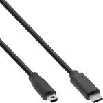 INLINE USB 2.0 Kabel Typ C an Mini-B 5pol. Stecker Stecker schwarz 5m