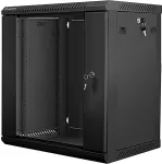 LANBERG | Rack cabinet 19" wall-mount 12U/600x450 (flat pack) with glass door | WF01-6412-10B | Black