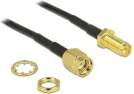 DeLOCK HF Adapter RP-SMA -> RP-SMA zum Einbau 200mm S
