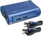 TrendNet KVM-l&uuml;liti 2-pordiline DVI USB koos heliga USB 2.0 jaoturiga