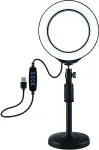 Noname LED Ring Lamp 16cm With Desktop Mount 18-28cm, USB
