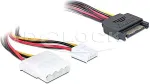 DeLOCK Kabel Y-Power SATA Stecker 15 Pin > 4 Pin Molex Buchse + 4 Pin Floppy