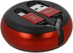 DELOCK USB Aufrollkabel Typ-A zu USB-C&trade; schwarz / rot