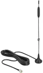 DELOCK LTE / GSM / UMTS Antenne SMA Stecker 3 - 5 dBi starr omnidirektional mit magnetischem Standfu&szlig; und Anschlusskabel RG-174 3 m outdoor schwarz