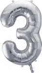 PartyDeco fooliumist &otilde;hupall, number 3, suur, 86 cm