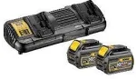Noname DEWALT XR FLEXVOLT Battery Starter Kit DCB132T2, incl. 2x 54V 2Ah batteries, yellow/black set, 54V 2Ah or 18V 6Ah, dual fast charger DCB132