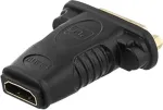 DELTACO HDMI adapter, 1080p in 60Hz, HDMI 19-pin female to DVI-D female, gold-plated connectors, black / HDMI-10A