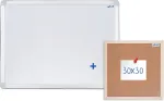 AVELI Magnetic board 60x45 cm, aluminum frame+cork board 30x30 cm
