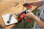 Bessey screw clamp S10 (red, 100mm, incl. 2 table clamps)