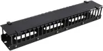 DELTACOIMP DELTACO 19 "cable handler, metal / plastic, finger channel and lead, 2U, black / 19-20