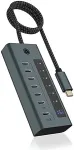 ICY BOX IB-HUB1457-C31 USB 3.2 Gen 1 (3.1 Gen 1) Type-C 10000 Mbit/s Blue, Grey