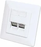 Intellinet 2-Port Cat6a 10G RJ45-Unterputzdose STP wei&szlig;
