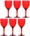 Rose&Tulipani FIABA Set of 6 Acrylic Wine Glasses 400 ml, Red