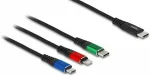 DeLOCK USB Ladekabel 3 in 1 USB Type-C&trade; zu Lightning&trade; / Micro USB / USB Type-C&trade; 30 cm