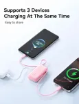 Joyroom JR-PR2L 10000 mAh 35W z wbudowanym zwijanym kablem USB-C r&oacute;żowy