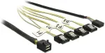 DeLOCK Kabel Mini SAS HD SFF-8643 > 4 x SATA 7 Pin Reverse + Sideband 0,5 m