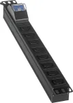 UPS QOLTEC Power strip for RACK 19cali | circuit breaker | 1U | 10A | PDU 8xIEC C13 | 2m