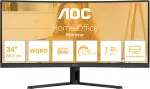 Monitor AOC CU34B3E | 34 " | VA | WQHD | 21:9 | 120 Hz | 4 ms | 3440 x 1440 pixels | 300 cd/m&sup2; | HDMI ports quantity 1 | Black