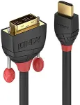 Lindy 0.5M HDMI AN DVI KABEL BLACK LINE