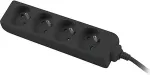 PREMIUMCORD Extension cord 230V 2m 4 sockets, black