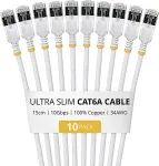 Startech 15CM ULTRA SLIM CAT6A 10 PACK .