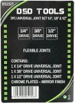 DSDTOOLS 3 TK UNIVERSAALSED HINGED KOMPLEKT 1/4", 3/8" ja 1/2" DS1327