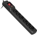 Activejet COMBO 6GN 3M black power strip with cord