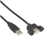 Inline - USB-Kabel - USB Typ A, 4-polig (M) - USB, Typ A, 4-polig (W) - 0,6m (USB/USB2.0) - Schwarz (33440E)