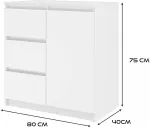 TOP E SHOP Topeshop 1D3S BIEL KPL chest of drawers