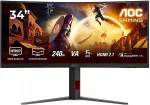 Monitor AOC | CU34G4Z | 34 " | Fast VA | WQHD | 21:9 | 240 Hz | 1 ms | 3440 x 1440 pixels | 450 cd/m&sup2; | HDMI ports quantity 2 | Black