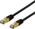 DELTACO S/FTP Cat6a patch -kaabel, delta sert, LSZH, 1 m, must