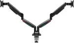 LEITZ ACCO BRANDS ONE-TOUCH DUAL MONITOR ARM HEIGHT ADJUSTABLE BLACK