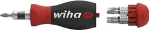 Wiha Stubby screwdriver 1/4", with bit magazine (black/red, Stubby with 7 double bits)