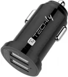Techly Autoladeger&auml;t 2p USB A 5V/2.4A schwarz