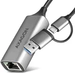 V&otilde;rgukaart AXAGON ADE-TXCA USB-C + USB-A 3.2 Gen 1 - Gigabit Ethernet adapter, Asix AX88179