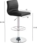Home4you Baaripukk AURA 46x42xH88-109cm, must