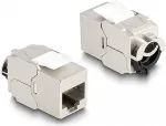 DeLOCK Keystone Modul RJ45 Buchse zu LSA Cat.6A STP mit Verschlussclip und kabelbinderfrei
