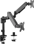 BRATECK LDT48-C024 monitor mount, two arms side by side on a rod mount, gas strut