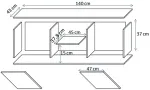 Cama MEBLE Cama SOHO TV cabinet 140x43x37 cashmere + black