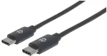 MANHATTAN USB C Anschlusskabel USB2.0 C-Stecker/C-Stecker 1m