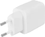 DELTACO USB wall charger , 1x USB-A 18 W, 1x USB-C PD 20 W, white / USBC-AC154 / 1903153
