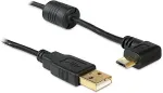 DeLOCK Kabel USB-A Stecker > USB micro-B Stecker gewinkelt 90&deg; links / rechts