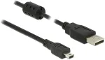 Delock 5m - USB 2.0-A/USB 2.0 Mini-B 5m USB A Mini-USB B M&auml;nnlich M&auml;nnlich Schwarz USB Kabel