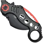 SCK Steel Claw Knives Karambit K29 knife, black and red