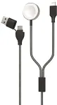 2GO USB/USB-C 2in1 Ladekabel Lightn. & Wireless Pad 180cm sw