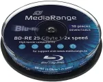 Toorikud MediaRange Bluray 25GB 10pcs BD-RE Spindel 2x